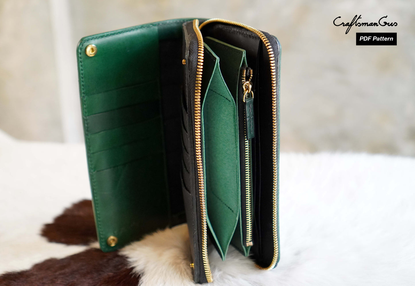 Continental Zipper Wallet Pattern