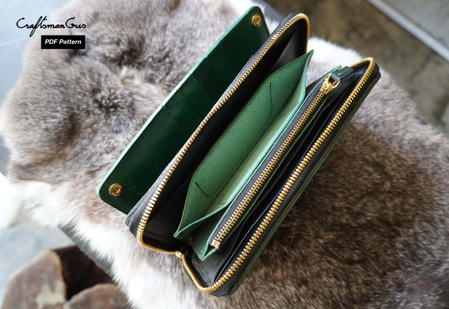 Continental Zipper Wallet Pattern