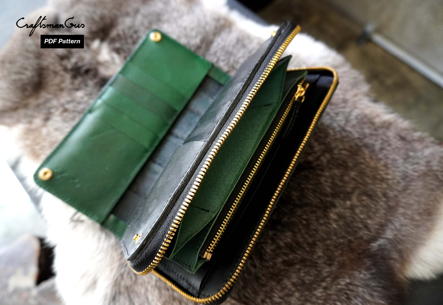 Continental Zipper Wallet Pattern