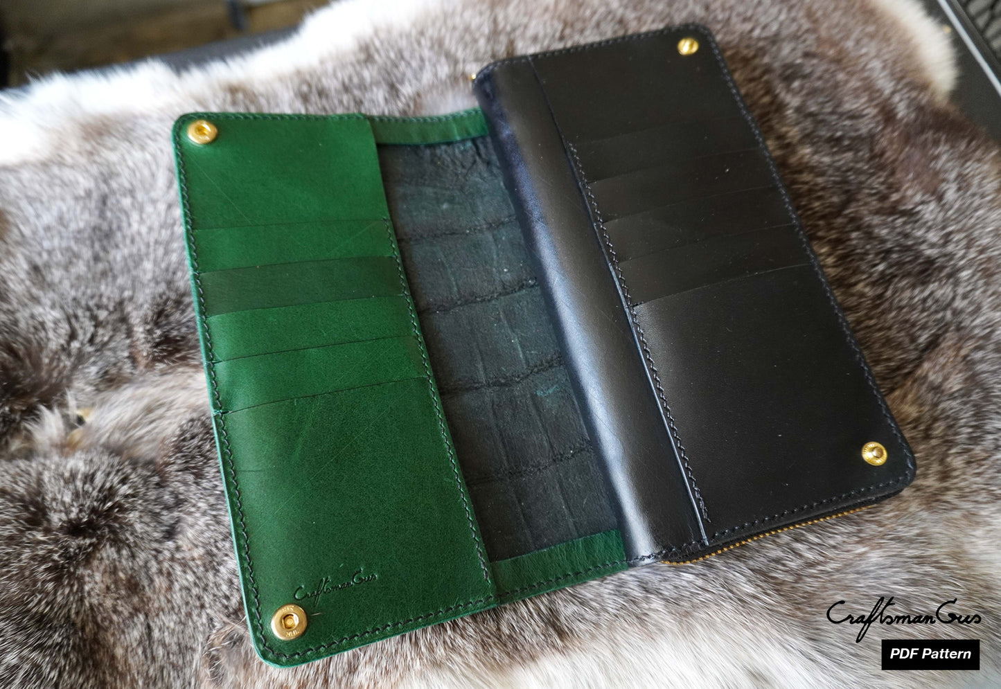 Continental Zipper Wallet Pattern