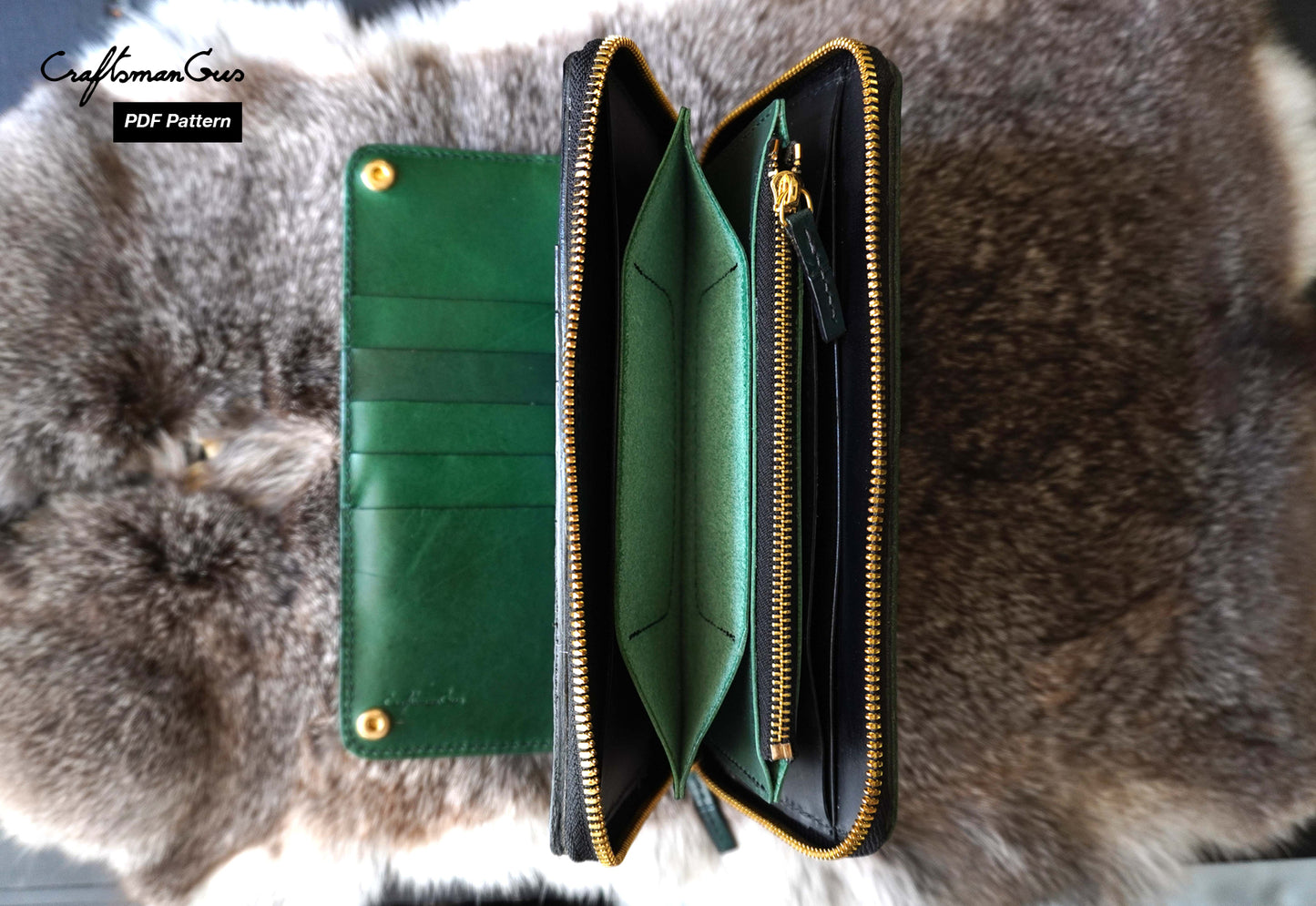 Continental Zipper Wallet Pattern
