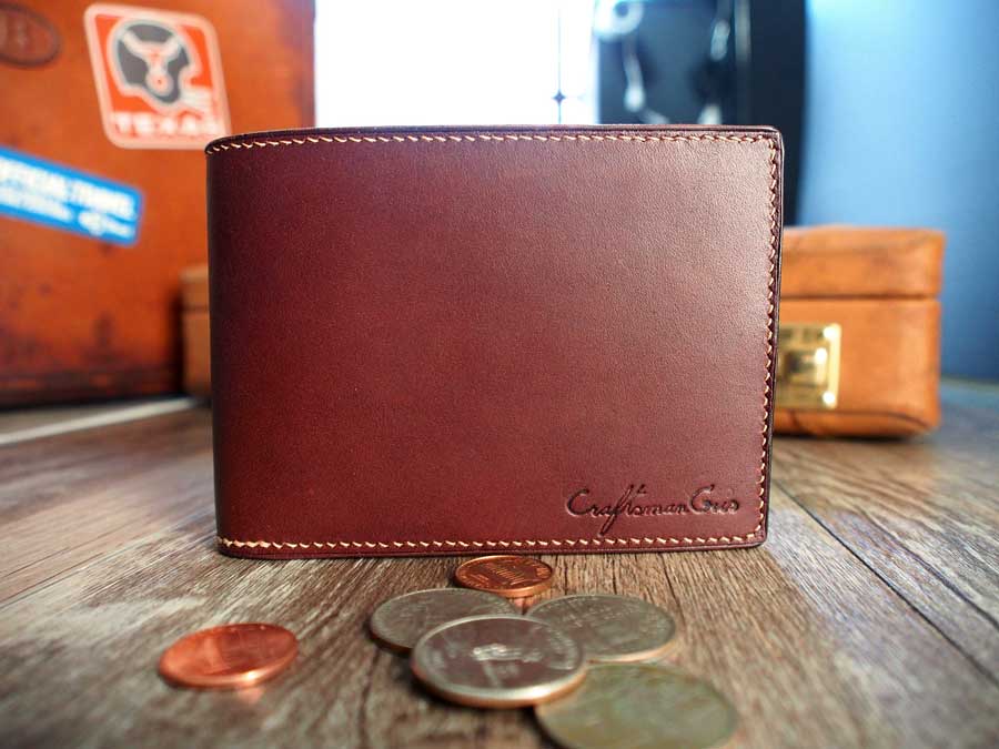 Leather Short Bifold Wallet Pattern US Bills