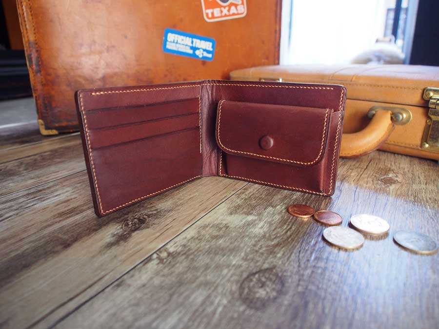 Leather Short Bifold Wallet Pattern US Bills