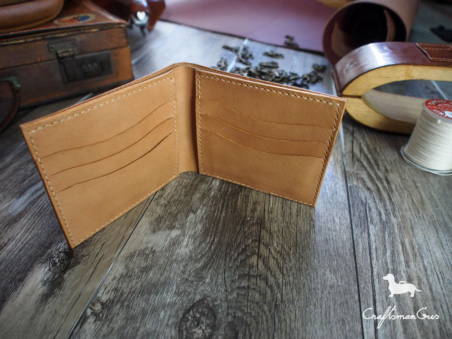 Leather Short Bifold Wallet Pattern Euro Bills