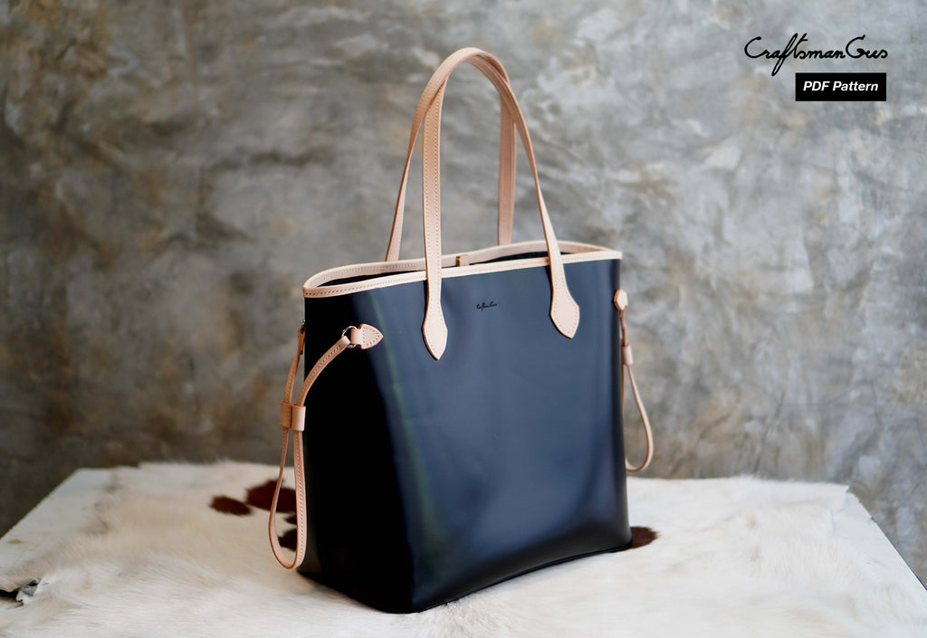Celine, Small Cabas, leather Tote bag pattern, pdf, download