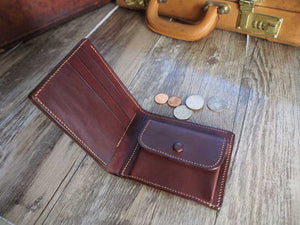 Leather Short Bifold Wallet Pattern US Bills
